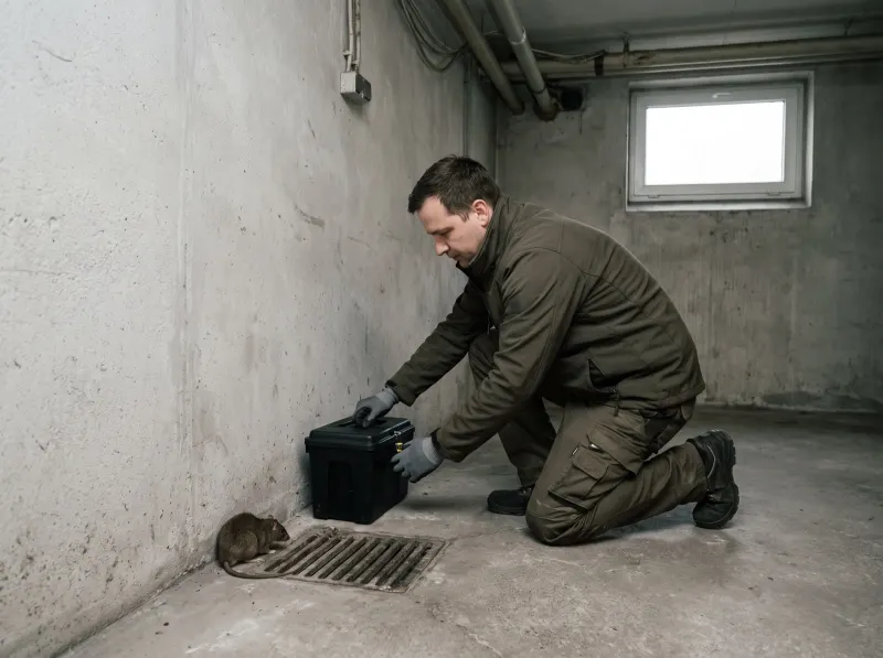 Ratten im Kellerabgang